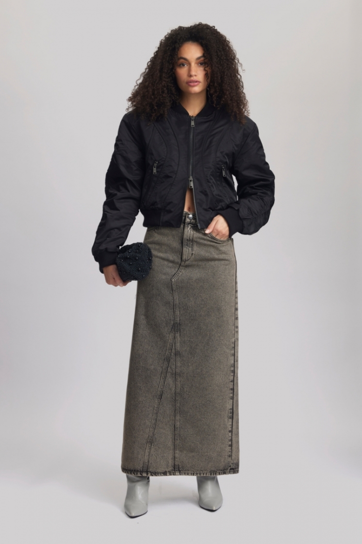 BrendaGZ HW long skirt 106349 Grey brown washed