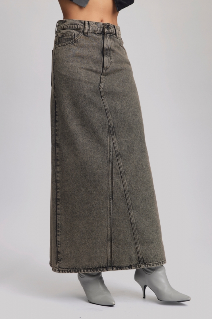 BrendaGZ HW long skirt 106349 Grey brown washed