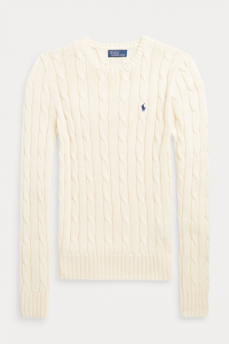 Cable Knit Crewneck Cream